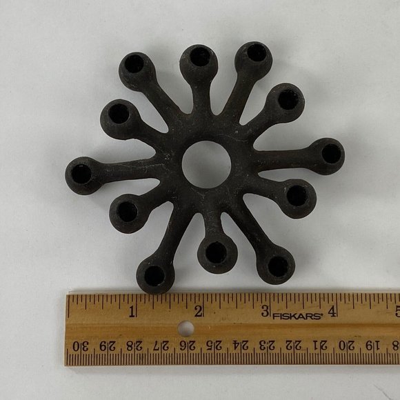 Dansk Designs Mid Century Modern Starburst Candle Holder Cast Iron - Picture 5 of 9